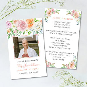 Carte De Visite In Love Memory Photo Memorial Elegant Peach Rose