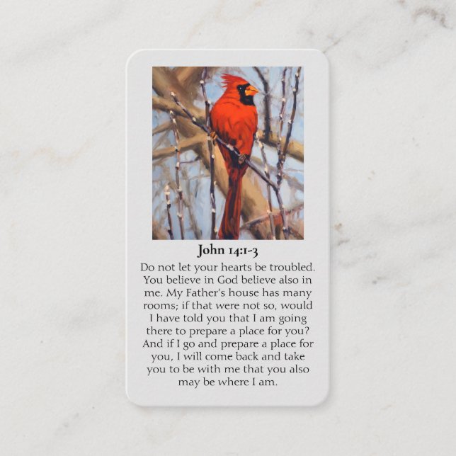 Carte De Visite In Loving Memory Cardinal Sympathy Card (Devant)
