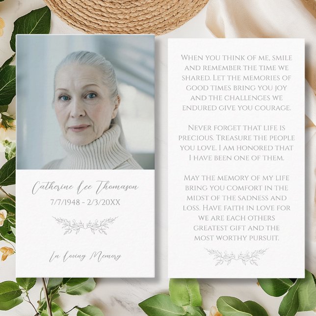 Carte De Visite In Loving Memory Elegant Floral Prayer Card (In Loving Memory Elegant Floral Prayer Card
)
