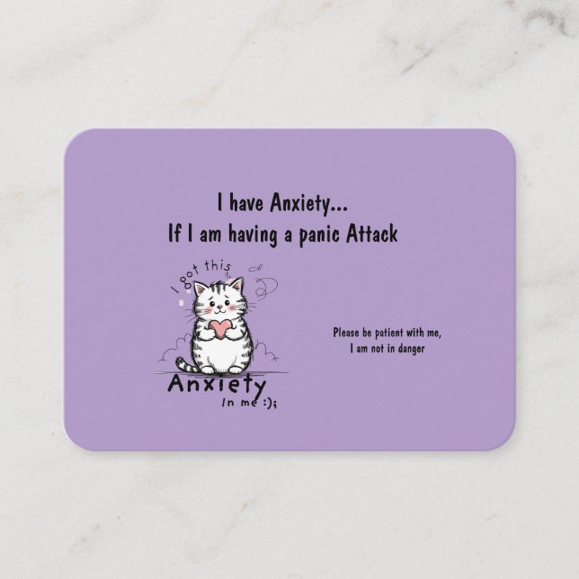 Carte De Visite Incase of a Panic Attack Business Card (Devant)