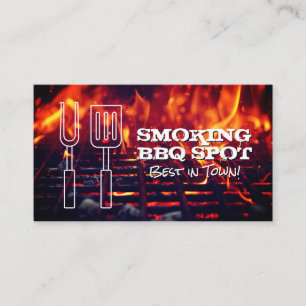 Carte De Visite Incendie sur le grill   Restaurant Barbecue