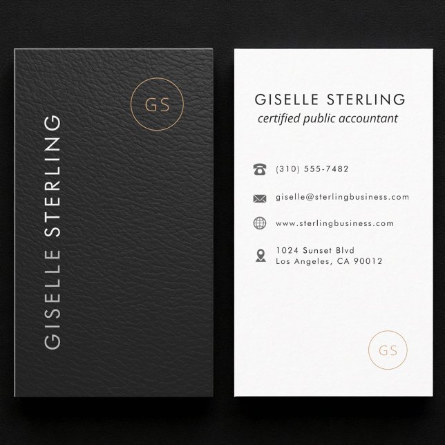 Carte De Visite Income Tax Preparer CPA Accountant Faux Leather (Créateur téléchargé)
