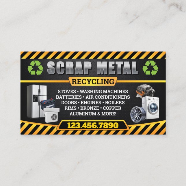 Carte De Visite Industrial and Bilingual Scrap Metal Business Card (Devant)
