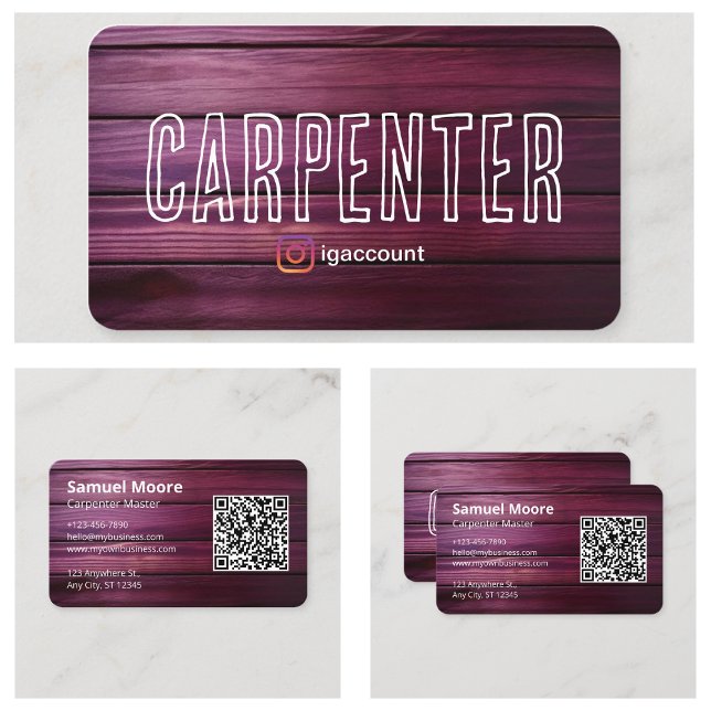 Carte De Visite Industrie de la construction de charpentiers rusti (Rustic Carpenter Construction Industry Business Card
)