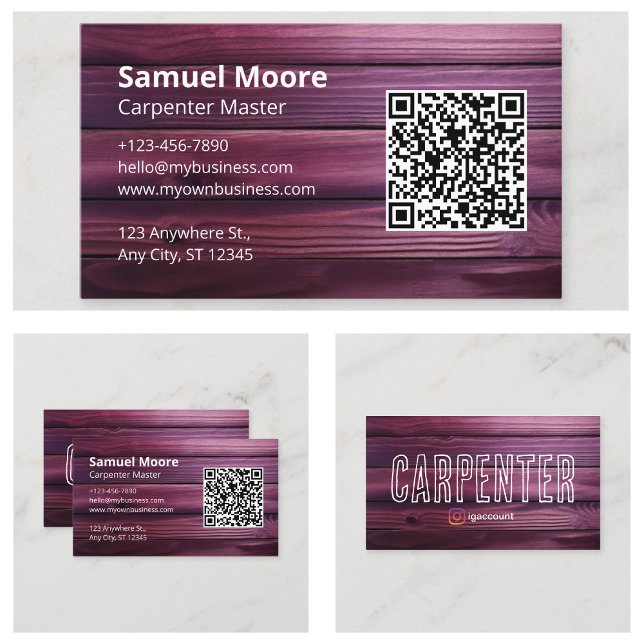 Carte De Visite Industrie de la menuiserie charpentier (Carpenter Woodworking Industry Business Card
)