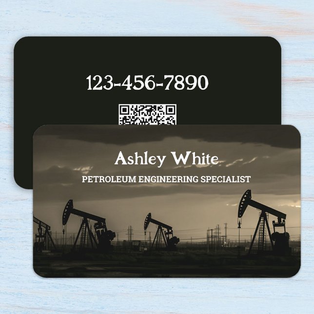 Carte De Visite Industrie pétrolière Pétrole QR (Petroleum Company Visiting Cards)