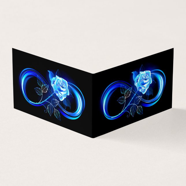 Carte De Visite Infini lumineux avec rose bleue (Extérieur)