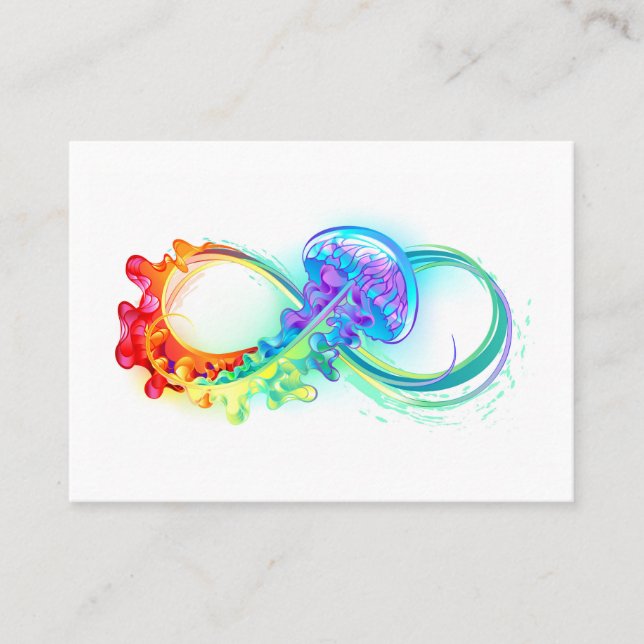 Carte De Visite Infinité avec la méduse arc-en-ciel (Devant)