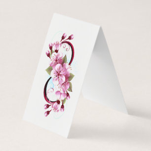 Carte De Visite Infinité avec les fleurs Sakura