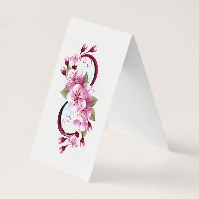 Carte De Visite Infinité avec les fleurs Sakura (Dos)