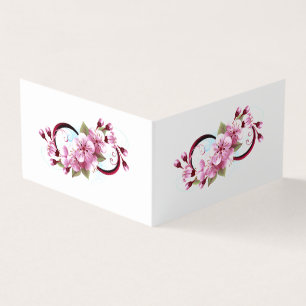 Carte De Visite Infinité avec les fleurs Sakura