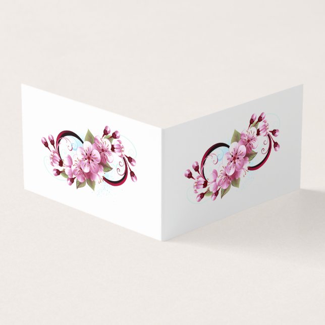 Carte De Visite Infinité avec les fleurs Sakura (Extérieur)