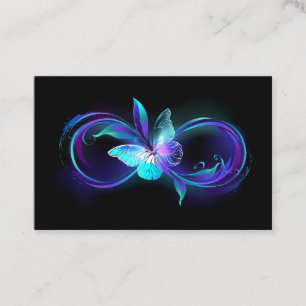 Carte De Visite Infinité brillante avec papillon magique