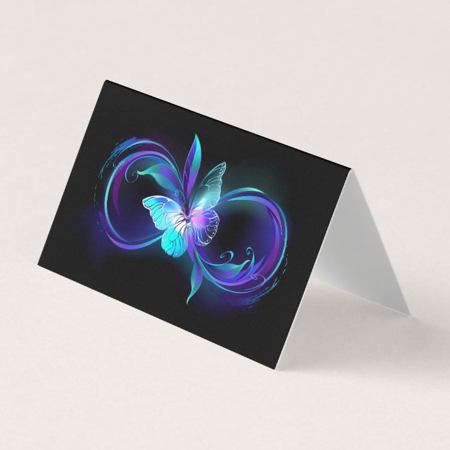 Carte De Visite Infinité brillante avec papillon magique (Devant)