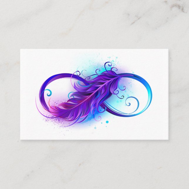Carte De Visite Infinity with purple feather (Devant)