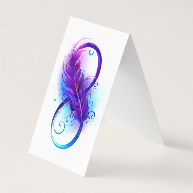 Carte De Visite Infinity with purple feather (Devant)