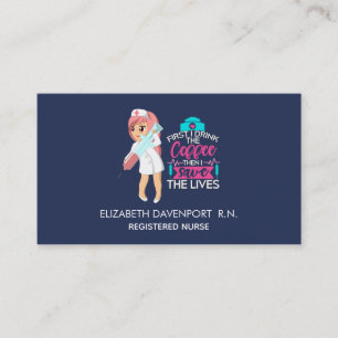 Carte De Visite Infirmière amusante qui dit avec une grande aiguil