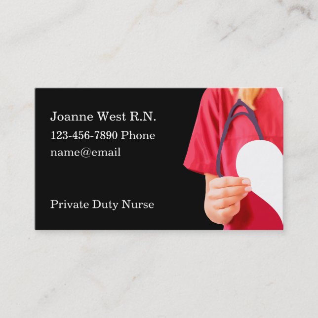 Carte De Visite Infirmière autorisée Service privé (Devant)