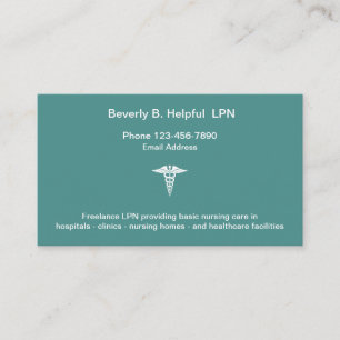 Carte De Visite Infirmière auxiliaire autorisée médicale