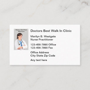 Carte De Visite Infirmière clinicienne de clinique de soins sans r