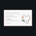 Carte De Visite Infirmière de santé Floral Stethoscope<br><div class="desc">une simple infirmière soignante à domicile avec un joli stéthoscope floral aquarelle, dans un élégant et joyeux. Vous pouvez personnaliser cette jolie carte pour une infirmière autorisée, une infirmière auxiliaire de santé à domicile ou une aide infirmière. Ajoutez votre propre titre et vous pouvez inclure ce slogan ou écrire votre...</div>
