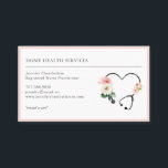 Carte De Visite Infirmière de santé Floral Stethoscope<br><div class="desc">une simple infirmière soignante à domicile avec un joli stéthoscope floral aquarelle, dans un élégant et joyeux. Vous pouvez personnaliser cette jolie carte pour une infirmière autorisée, une infirmière auxiliaire de santé à domicile ou une aide infirmière. Ajoutez votre propre titre et vous pouvez inclure ce slogan ou écrire votre...</div>