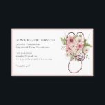 Carte De Visite Infirmière de santé Floral Stethoscope<br><div class="desc">une simple infirmière soignante à domicile avec un joli stéthoscope floral aquarelle, dans un élégant et joyeux. Vous pouvez personnaliser cette jolie carte pour une infirmière autorisée, une infirmière auxiliaire de santé à domicile ou une aide infirmière. Ajoutez votre propre titre et vous pouvez inclure ce slogan ou écrire votre...</div>