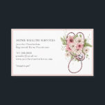 Carte De Visite Infirmière de santé Floral Stethoscope<br><div class="desc">une simple infirmière soignante à domicile avec un joli stéthoscope floral aquarelle, dans un élégant et joyeux. Vous pouvez personnaliser cette jolie carte pour une infirmière autorisée, une infirmière auxiliaire de santé à domicile ou une aide infirmière. Ajoutez votre propre titre et vous pouvez inclure ce slogan ou écrire votre...</div>