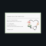 Carte De Visite Infirmière de santé Floral Stethoscope<br><div class="desc">une simple infirmière soignante à domicile avec un joli stéthoscope floral aquarelle, dans un élégant et joyeux. Vous pouvez personnaliser cette jolie carte pour une infirmière autorisée, une infirmière auxiliaire de santé à domicile ou une aide infirmière. Ajoutez votre propre titre et vous pouvez inclure ce slogan ou écrire votre...</div>