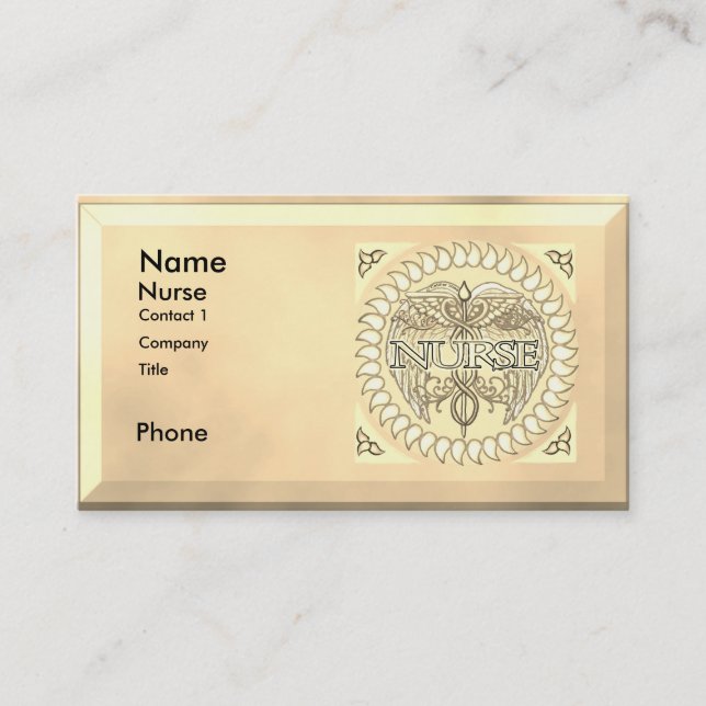 Carte De Visite Infirmière diplômée Caducée (Devant)