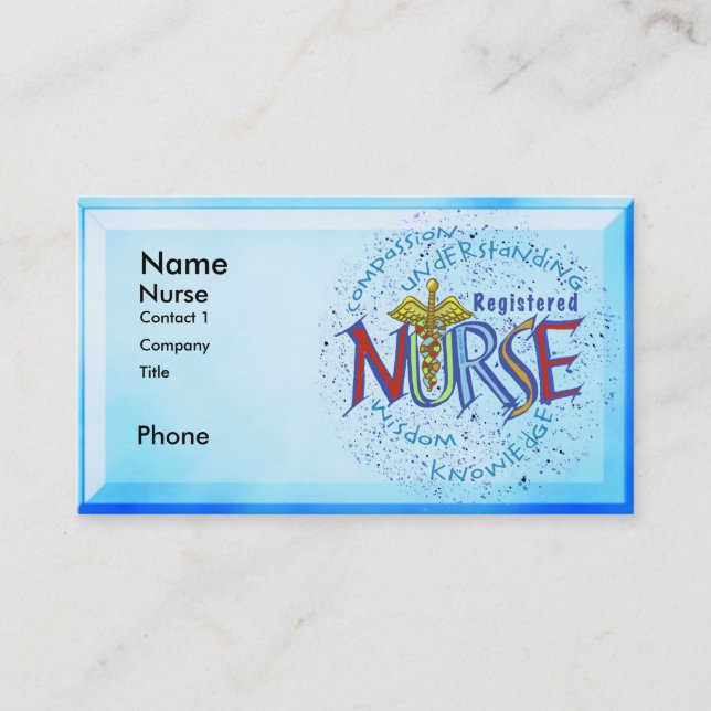 Carte De Visite Infirmière diplômée Caducée (Devant)