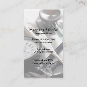 Carte De Visite Infirmière diplômée en soins privés