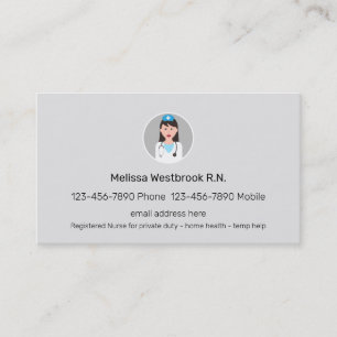 Carte De Visite Infirmière diplômée professionnelle moderne médica
