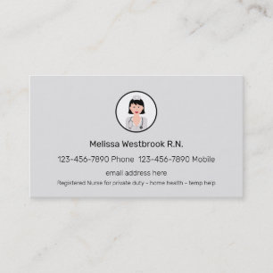 Carte De Visite Infirmière diplômée professionnelle moderne médica