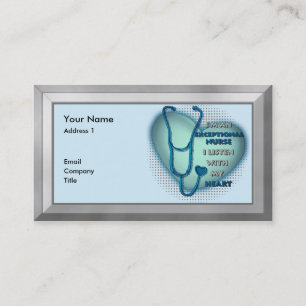 Carte De Visite infirmière exceptionnelle au coeur bleu