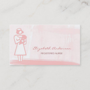 Carte De Visite Infirmière inscrite Aquarelle rose