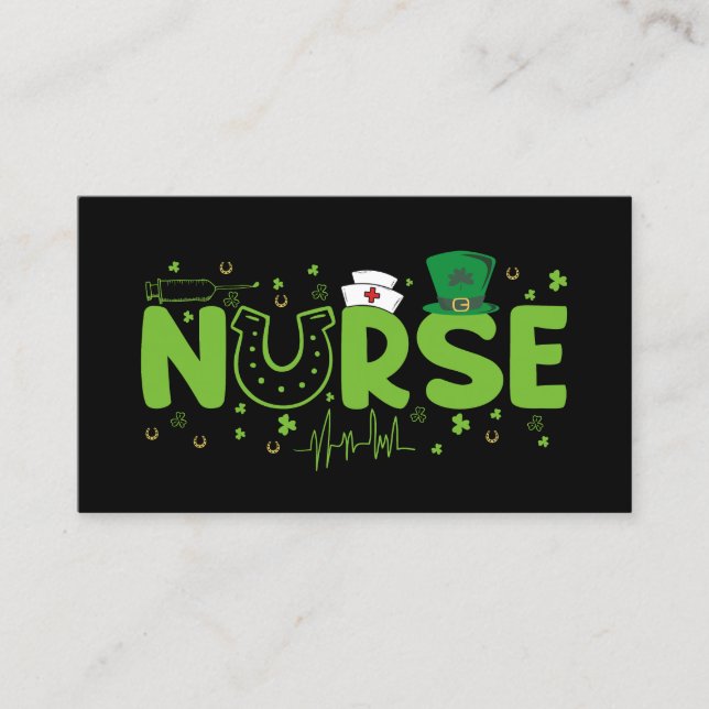 Carte De Visite Infirmière irlandaise Stethoscope Scrub Patricks D (Devant)