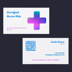 Carte De Visite Infirmière QR CNA