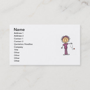 Carte De Visite Infirmière représentée par un personnage féminin e