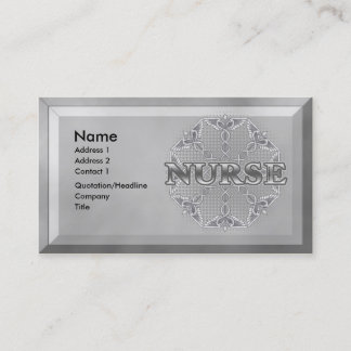 Carte De Visite Infirmière Silver Caduceus
