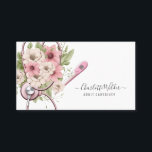 Carte De Visite Infirmière soignante Floral Stethoscope Thermomètr<br><div class="desc">Un élégant infirmier rose poussiéreux, soignant, ou aide sanitaire à domicile stéthoscope floral moderne et carte de visite thermomètre pour les soins aux personnes handicapées, ou adultes âgés. La face arrière de la carte a une couleur rose pâle et poussiéreuse pour compléter le floral. Une carte joyeuse, sereine et invitante...</div>