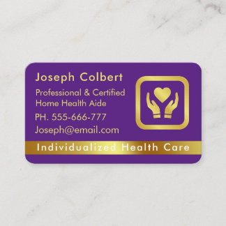 Carte De Visite Infirmière soignante Médicale Elegant Purple Ombre