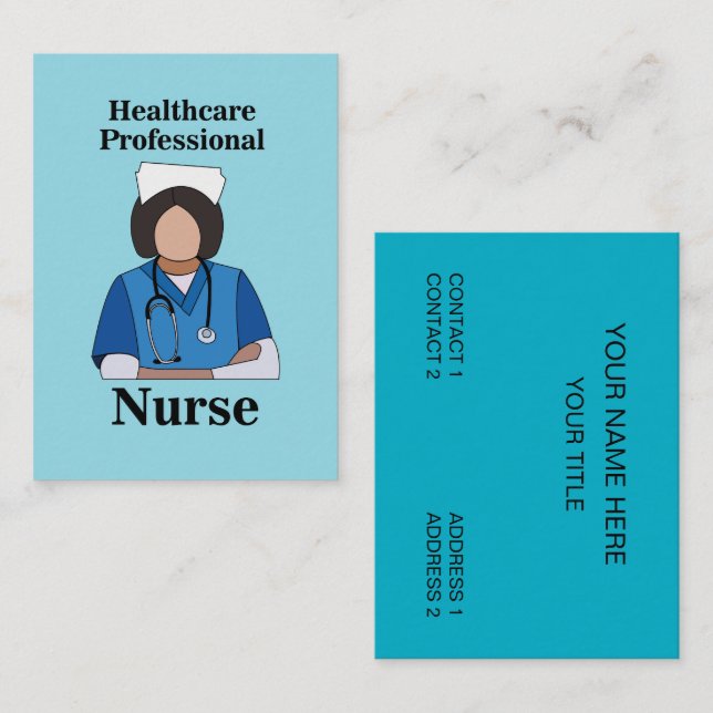 Carte De Visite Infirmière Spécialisée Professionnel de la Santé (Devant / Derrière)