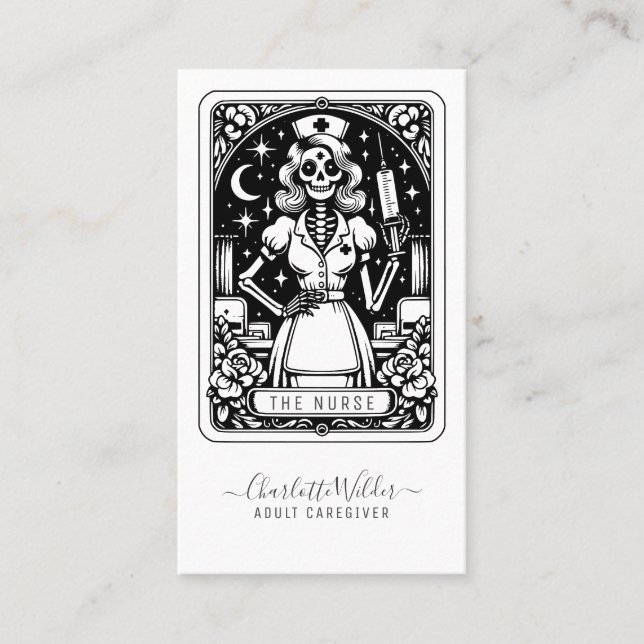 Carte De Visite Infirmière Tarot Humoristique (Devant)