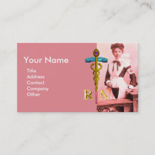 Carte De Visite INFIRMIÈRE VINTAGE et emblème NR de la canette d