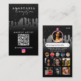 Carte De Visite Influencer Beauty Nail Tech Médias sociaux QR Code