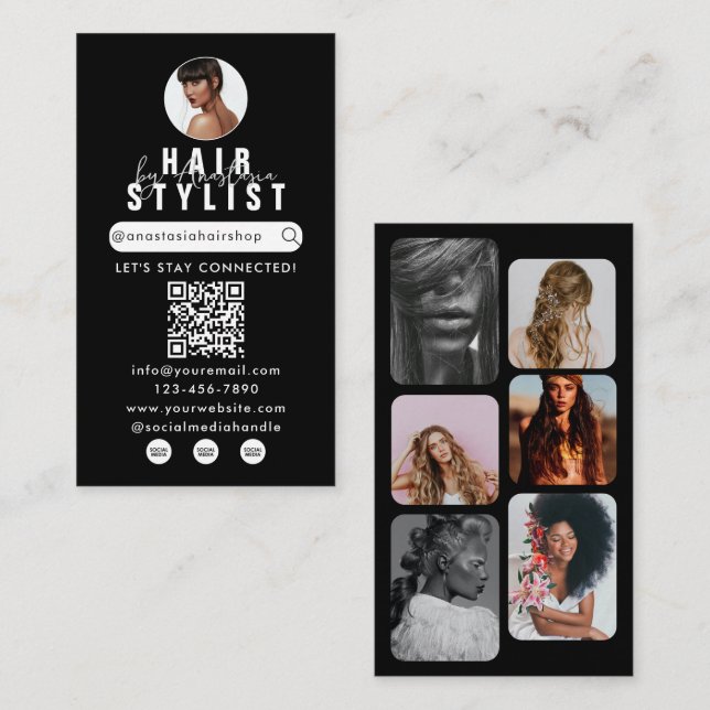 Carte De Visite Influencer Salon de beauté Maquillage des cheveux  (Devant / Derrière)