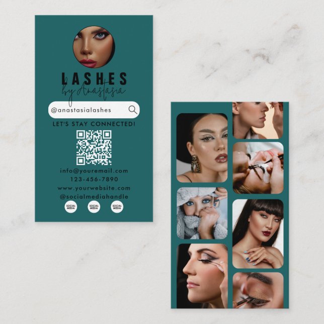 Carte De Visite Influenceur Beauté Maquilleuse Artiste Capillaire  (Devant / Derrière)