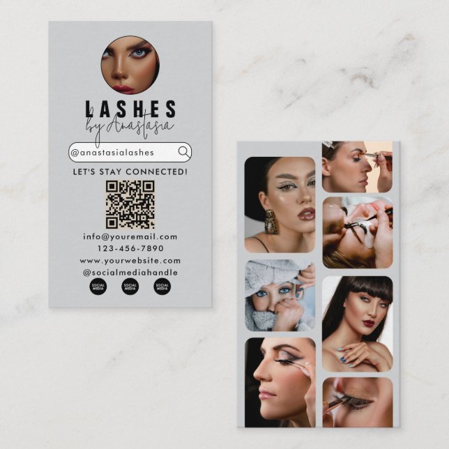 Carte De Visite Influenceur Maquillage de beauté Artiste Lashes de (Devant / Derrière)