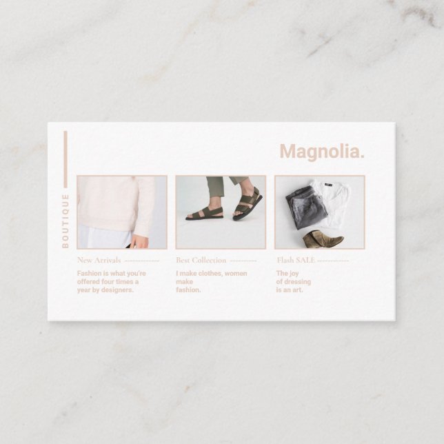 Carte De Visite Influenceuse de mode et blogueuse de photos avec u (Devant)